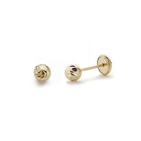 Pendientes Oro 18k Bolita