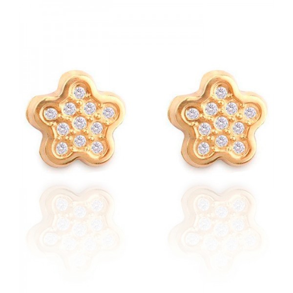 Pendientes Oro 18K Flor