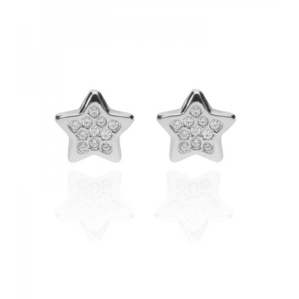 Pendientes Oro Blanco 18K Estrella 209-20-1AP
