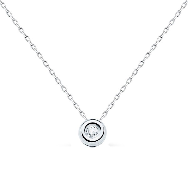 Gargantilla Oro Blanco 18k Diamante 0.04 cts