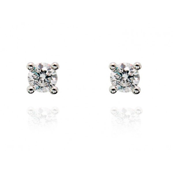 Pendientes Oro Blanco 18k Diamantes 0.10 cts