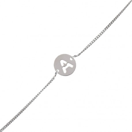 Pulsera Letra Calada Plata