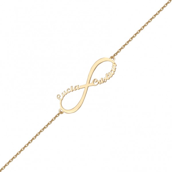 Pulsera Oro 18k Infinito + Nombres