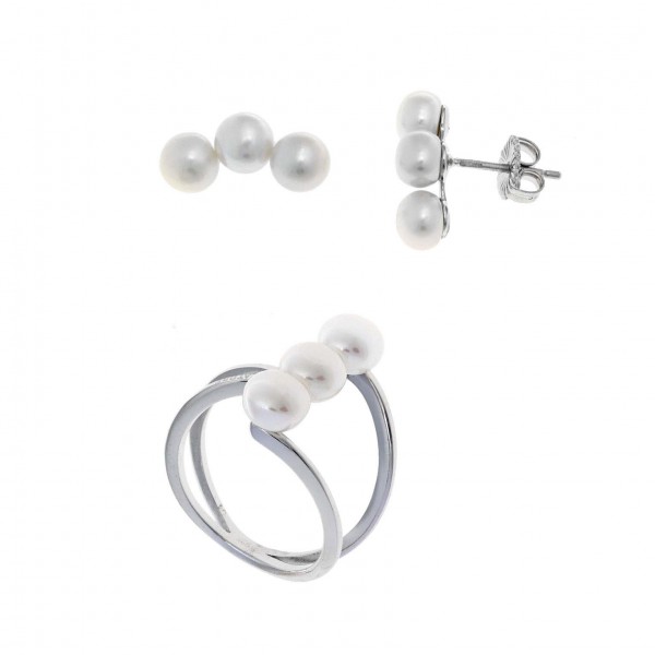 Conjunto Salvatore Plata Perla 198CJ016