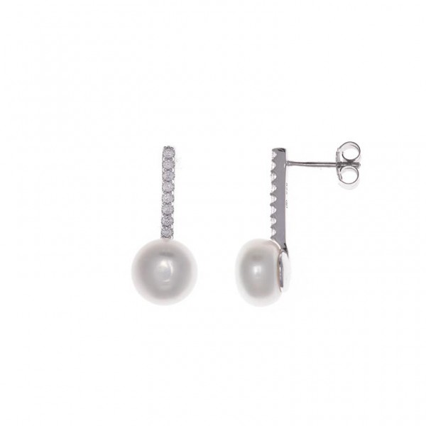 Pendientes Salvatore Plata Perla 144A0103