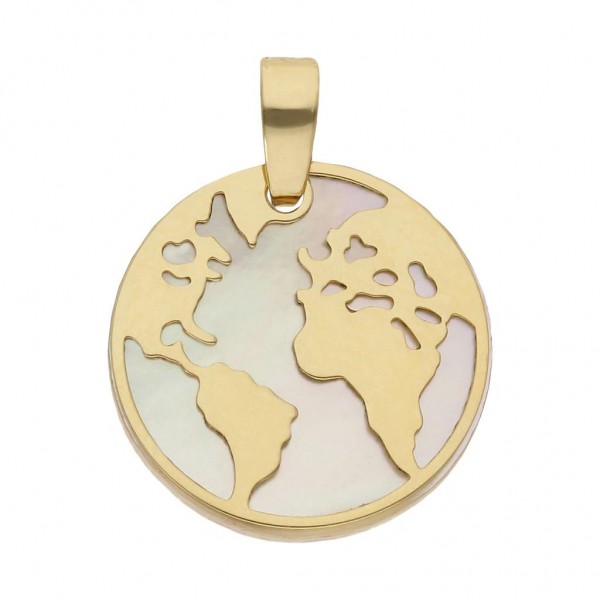Colgante Oro 18k Nacar Mundo A843