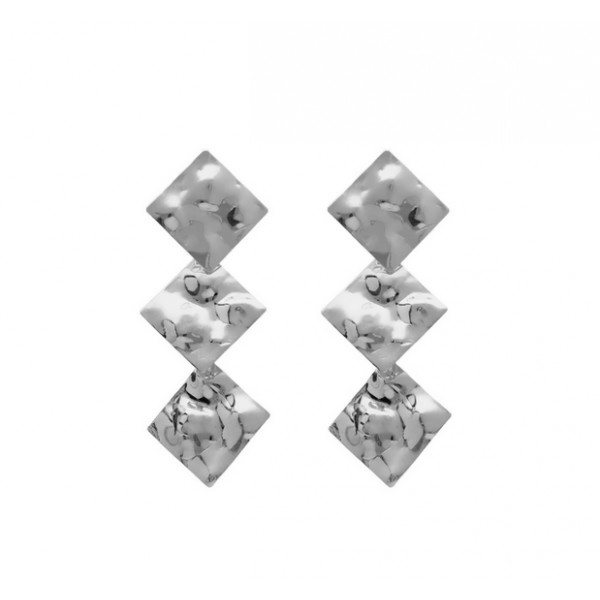 Pendientes largos Victoria Cruz Colección Ghana PlatA A4395-HT