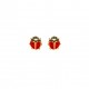 Pendientes Oro 18K y esmalte "Ladybug"