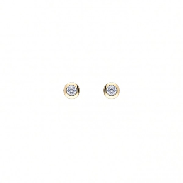 Pendientes Chatón Oro 18K y Circonitas