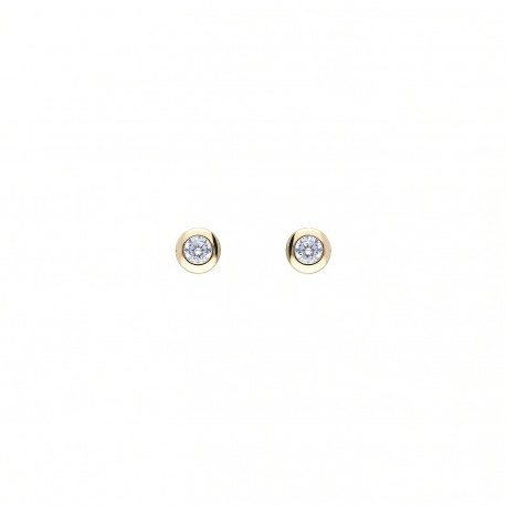 Pendientes Chatón Oro 18K y Circonitas
