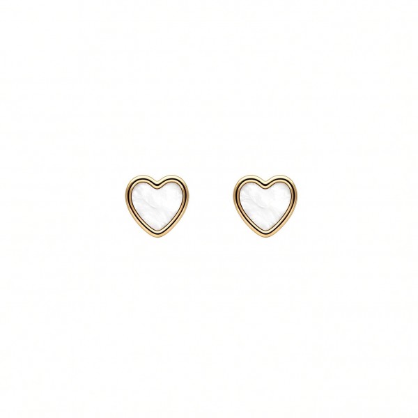 Pendientes Oro 18k y Nácar Corazón