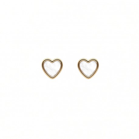 Pendientes Oro 18k y Nácar Corazón