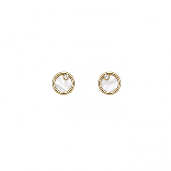 Pendientes Oro de 18k con Nácar y Circonita