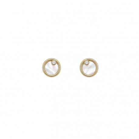 Pendientes Oro de 18k con Nácar y Circonita