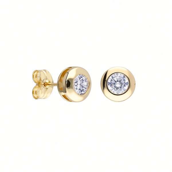 PENDIENTES ORO 18K Y CIRCONITAS