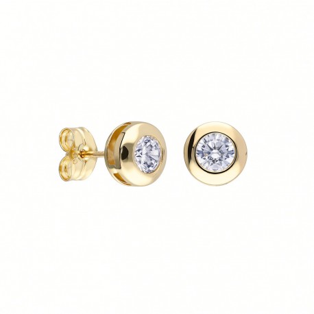 PENDIENTES ORO 18K Y CIRCONITAS
