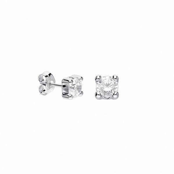 PENDIENTES ORO BLANCO 18K Y CIRCONITAS