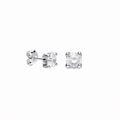 PENDIENTES ORO BLANCO 18K Y CIRCONITAS