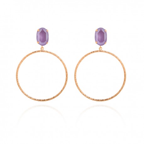 Pendientes Victoria Cruz Lilac Aro A3538-30T